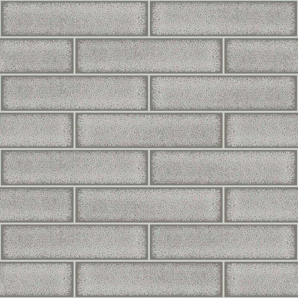 Holden Decor Celadon Gloss Tile Grey Wallpaper Tiling Effect Textured Vinyl