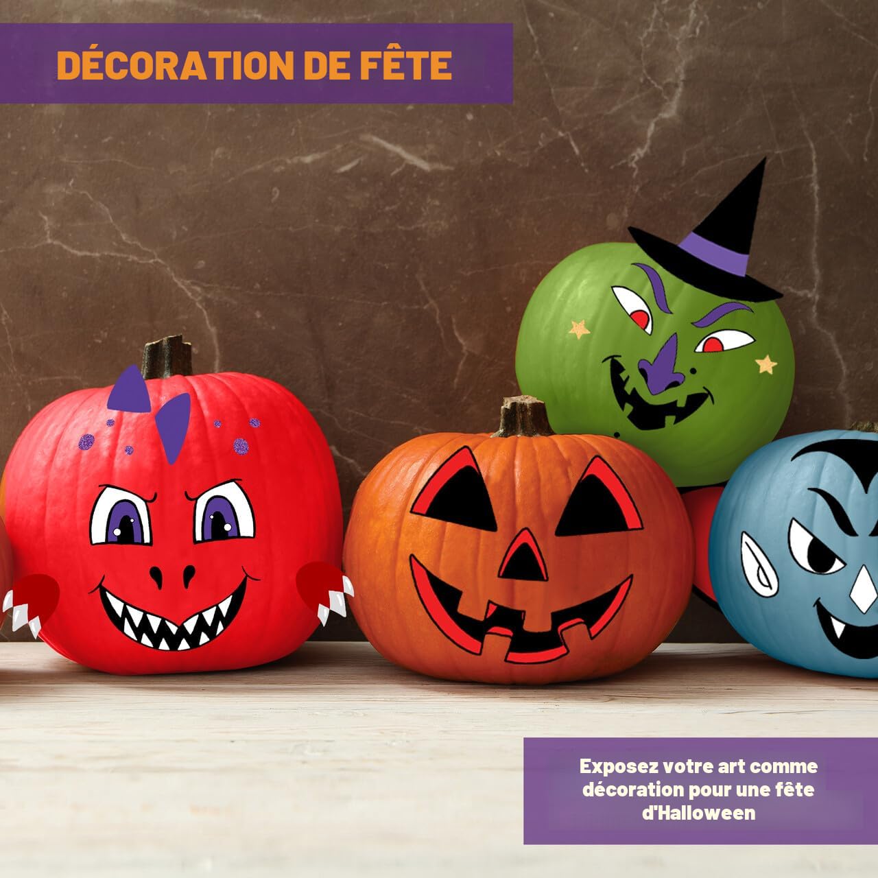 Bricolages d'automne pour enfants : décorations de citrouilles d'Halloween - kit de Bricolages d'automne pour enfants : décorations de citrouilles d'Halloween - kit de