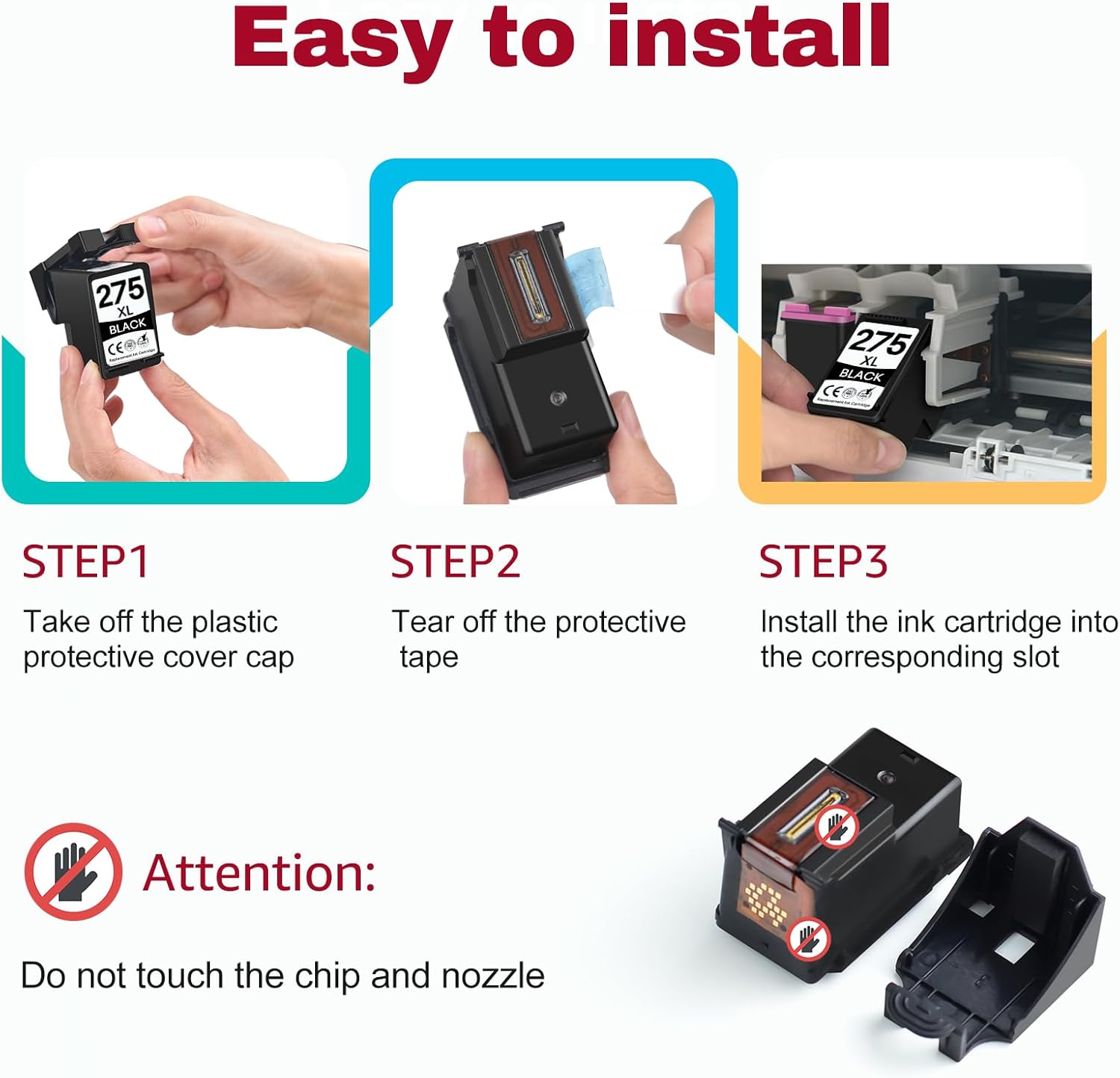 275XL 276XL Ink Cartridges Replacement for Canon Ink 275 and 276 PG-275 CL-276 Ink Cartridge Combo Pack Work for PIXMA TS3522 TR4720 TR4700 TS3722 TS3500 TR4722 TS3720 TS3520 (1 Black ,1 Color)