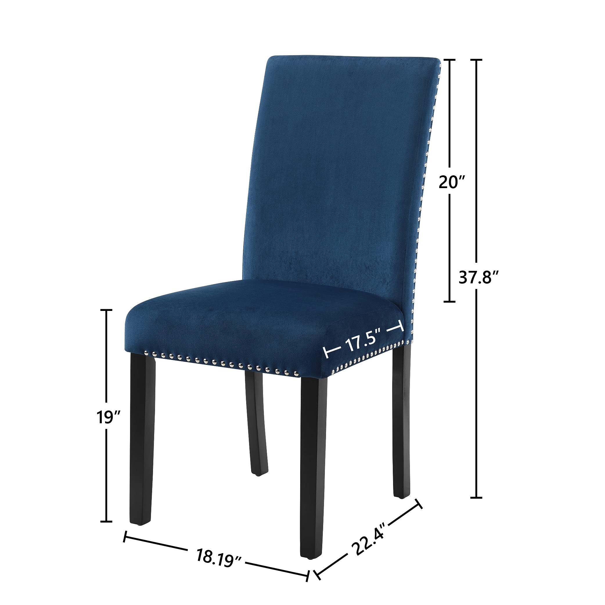 新品 ダイニングチェア 椅子 オシャレ ベルベットチェア ブルー 4脚セット Amazon｜New Classic Furniture Celeste ブルーベルベット布張り