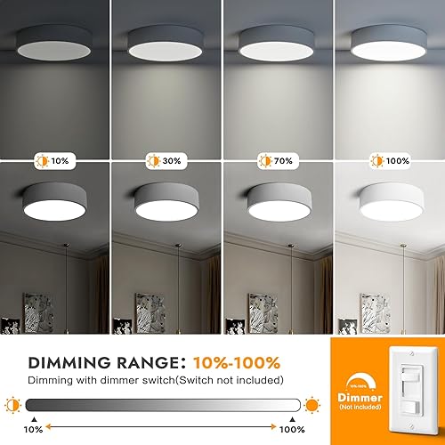 Miniatura 3 de Lámpara LED regulable de montaje empotrado cerca del techo, accesorios de iluminación de sala de estar, lámparas de techo redondas blancas modernas