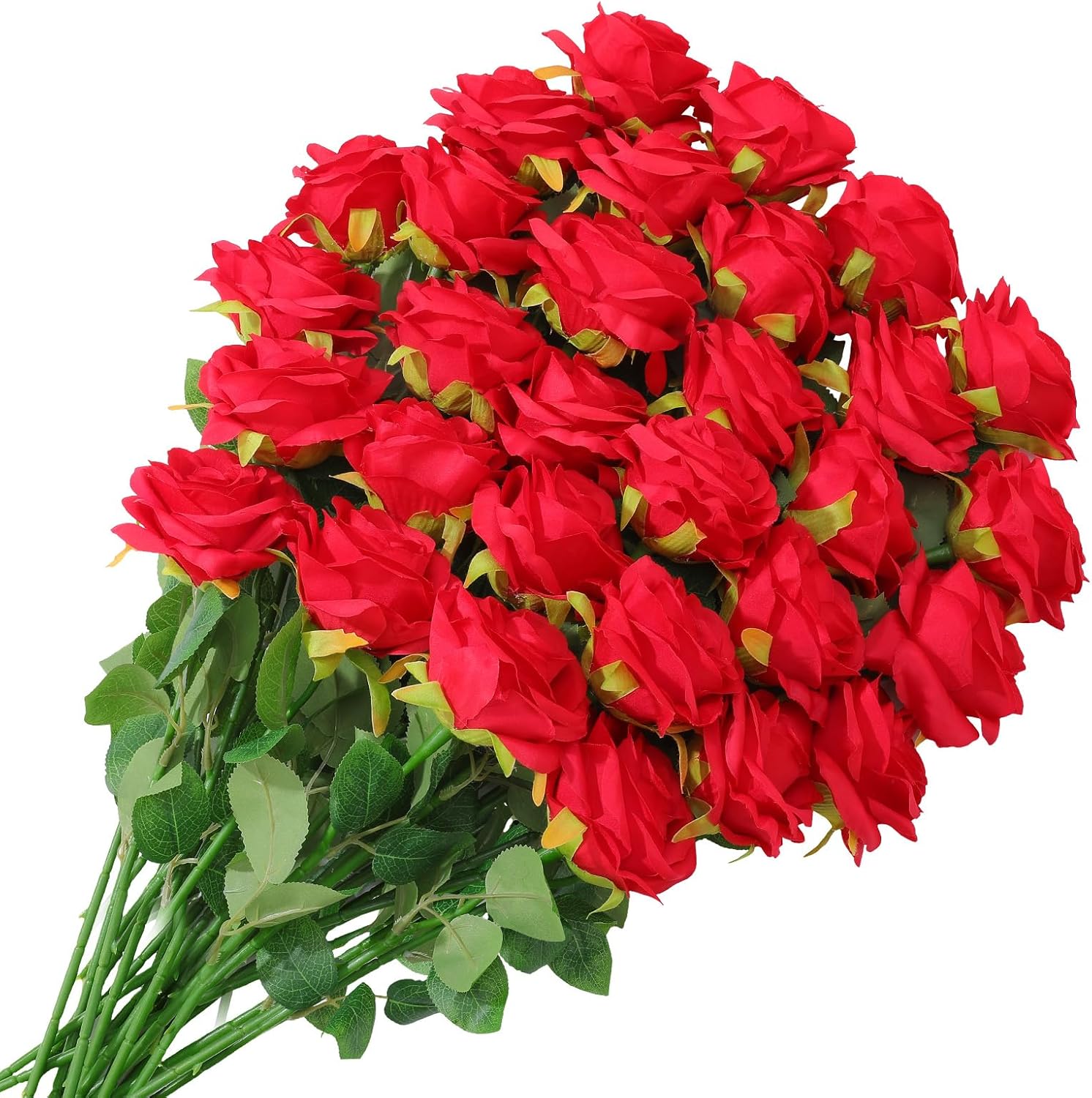 32 Pcs Red Artificial Flowers Roses Fake, Silk Flowers with Stems for DIY Wedding Gothic Bridal Shower Centerpieces Arrangements Tables Decorations - Image 9