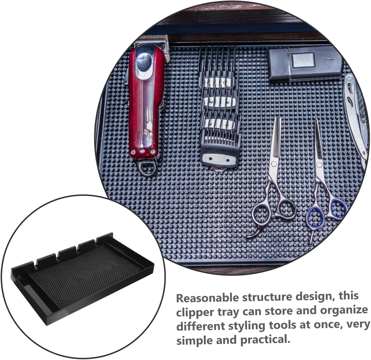 Barber Clipper Tray Durable Organizer for Hair Trimmers Razors Styling Tools for Barbershop Home Use Flexible Structure Compact Design for Easy Storage