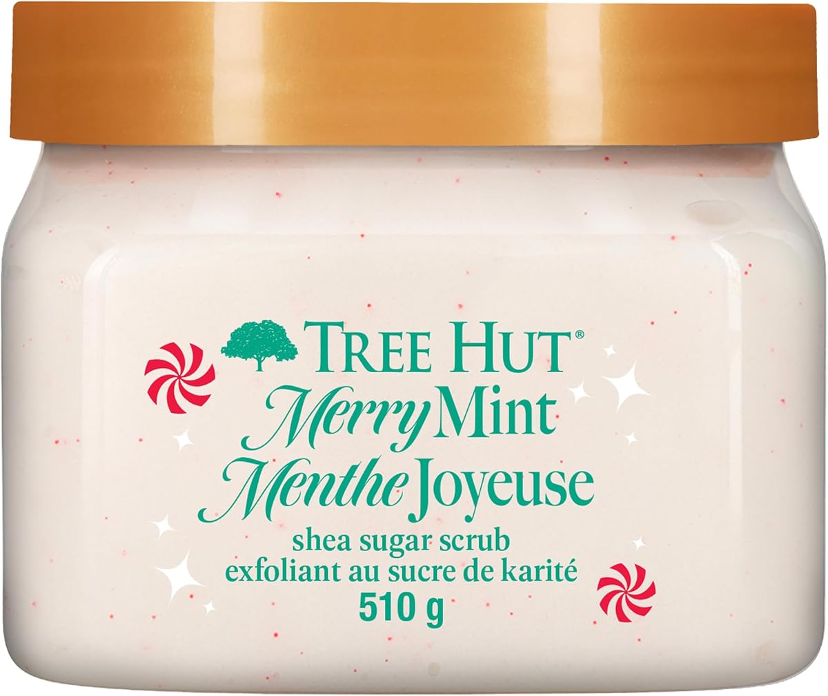 Merry Mint Body Scrub, Exfoliating Sugar Scrub, Vegan, 18 Oz | Exfoliating & Nourishing with Shea Butter & Essential Oils, Body Exfoliator for All Skin Types, Self Care Gifts for Women