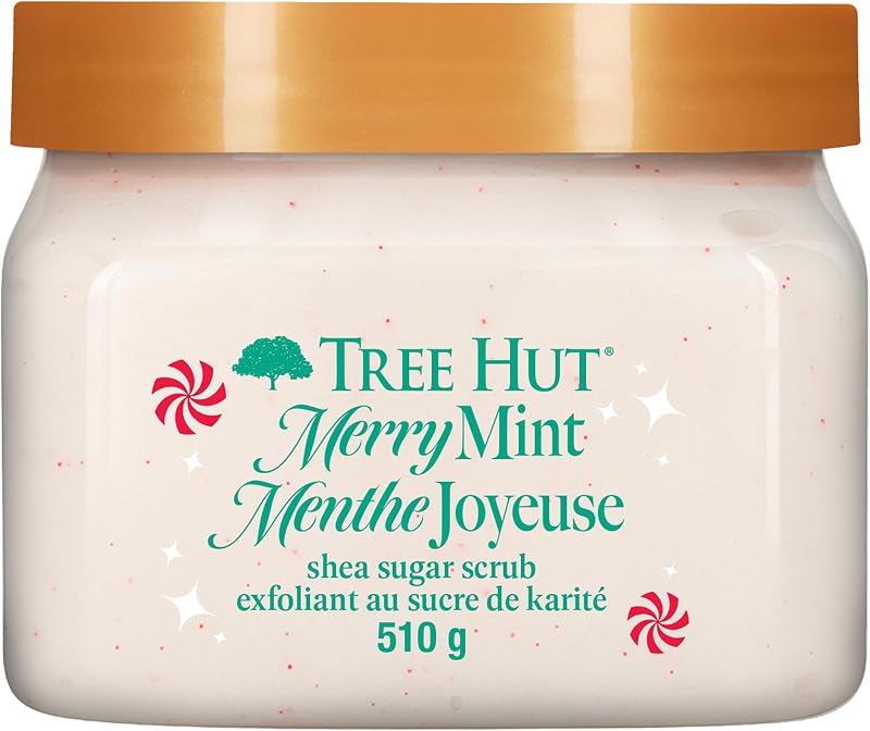 Merry Mint Body Scrub, Exfoliating Sugar Scrub, Vegan, 18 Oz | Exfoliating & Nourishing with Shea Butter & Essential Oils, Body Exfoliator for All Skin Types, Self Care Gifts for Women