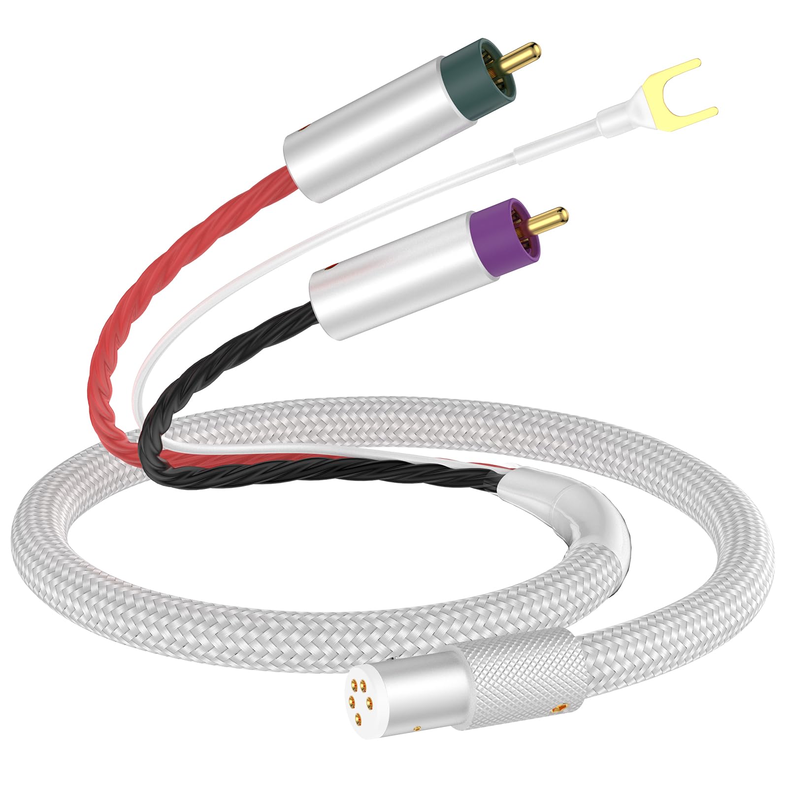 Tertullus Phono E RCA/MiniXLR, cavo speciale per giradischi True Balanced, cavo Phono High End, 1 m