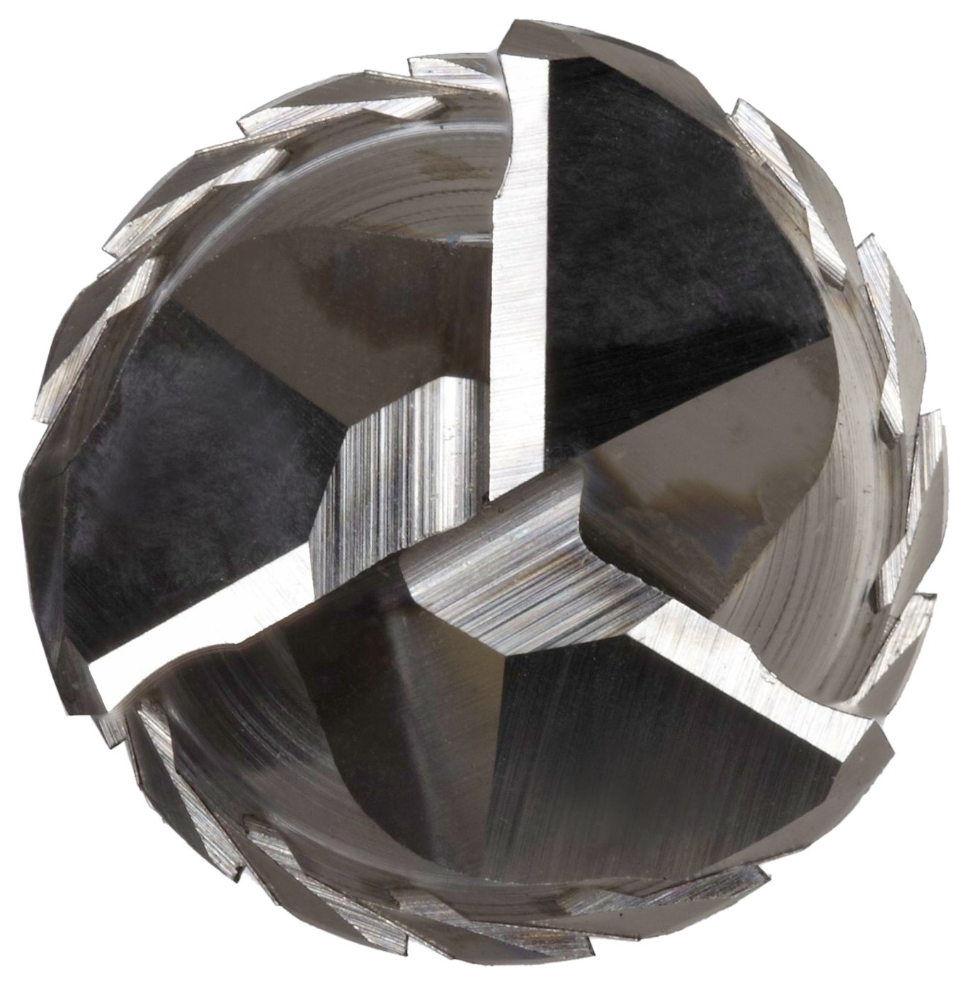 N69371 Cobalt Steel Square Nose End Mill, Inch, Weldon Shank, TiCN Finish, Roughing Cut, 36 Degree Helix, 3 Flutes, 3.75" Overall Length, 0.875" Cutting Diameter, 0.
