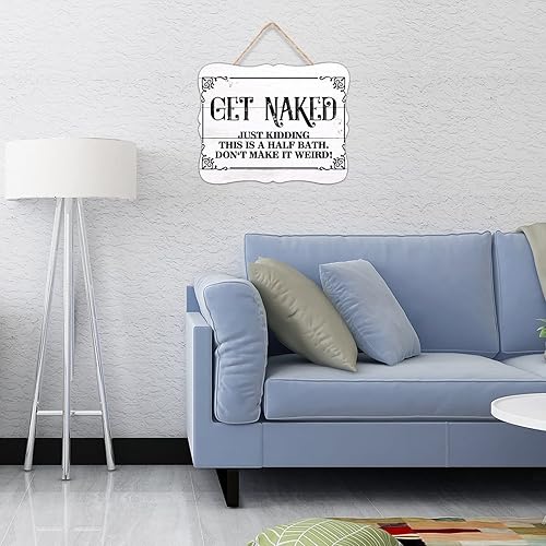 Miniatura 3 de Get Naked Just Kidding This Is A Half Bath Dont Make It Weird - Letrero moderno de pared de madera 8 x 10 pulgadas arte de pared de campo placa de