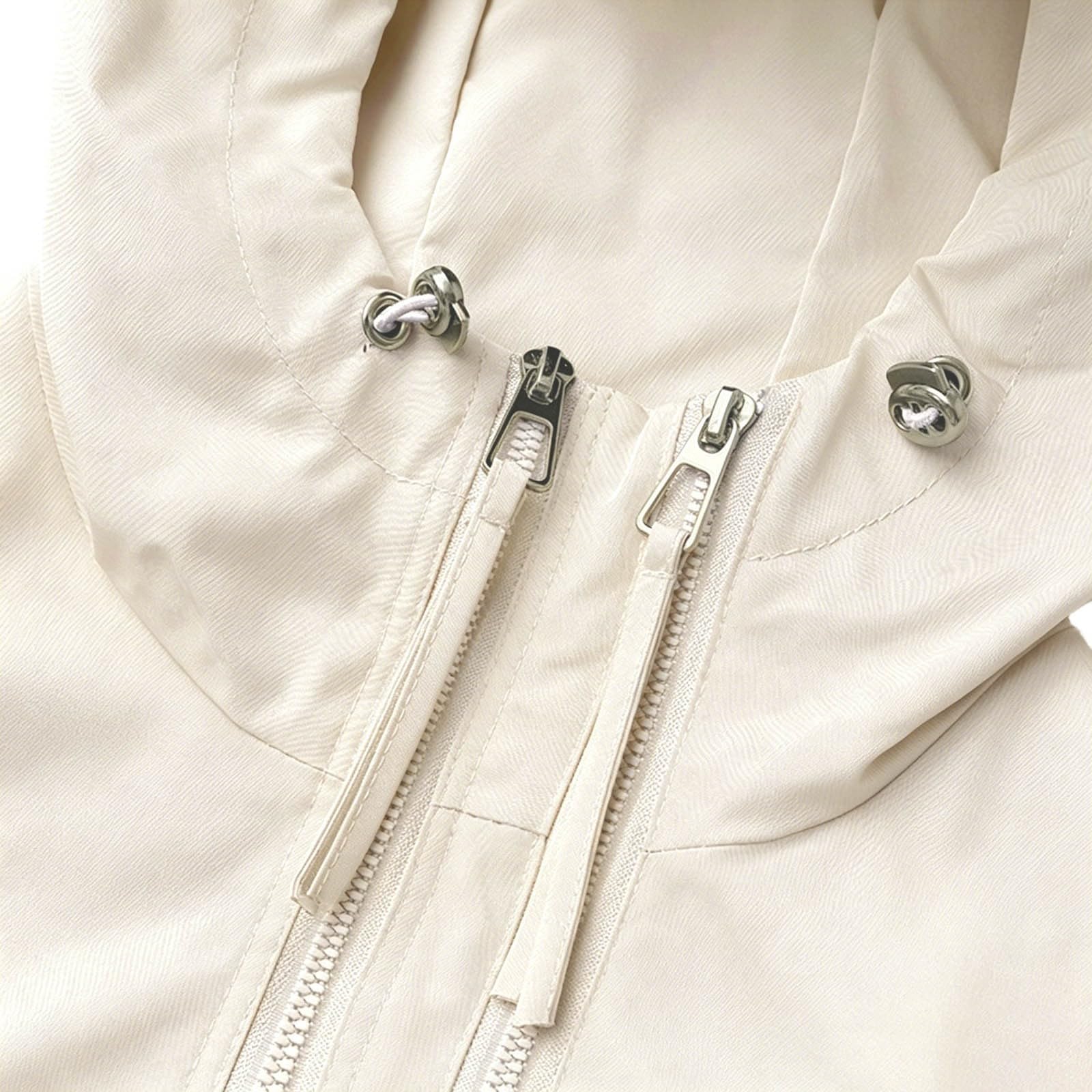 Parka Imperméable Femme Fermeture Zip Blouson Coupe Vent De Pluie Avec Capuche et Poches Légère Séchage Rapide Veste Multifonction pour Randonnée Promenade et Temps Pluvieux de la Saison Estivale