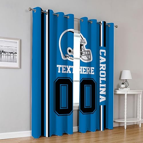 Miniatura 2 de Cortinas opacas personalizadas de Carolina Juego de 2 panelesaislamiento térmico para oscurecer la habitación, cortinas de dormitorio con nombre y