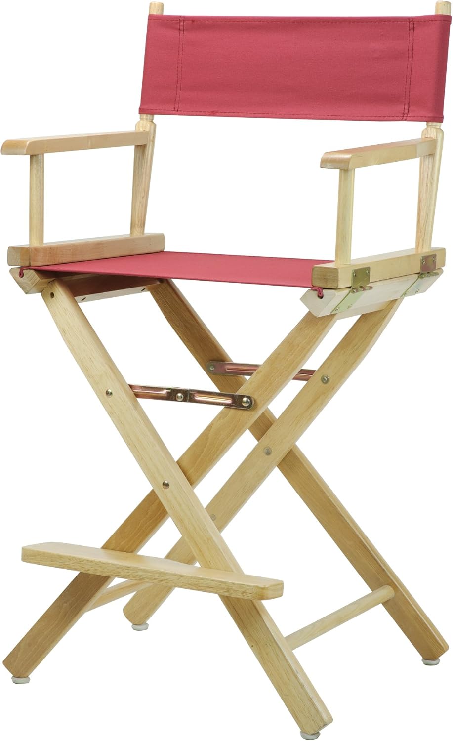 Casual Home 24" Director's Chair Natural Frame with Burgundy Canvas, Counter Height