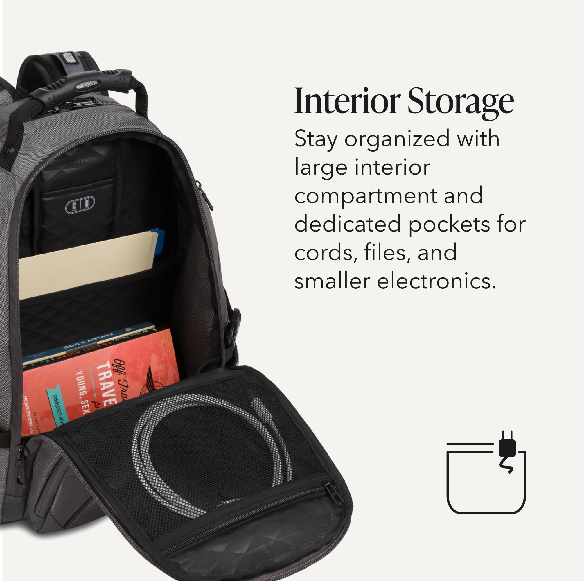 SWISSGEAR 1900 ScanSmart Laptop Backpack, Fits Most 17-Inch Laptops, TSA-Friendly Lay-Flat Design, RFID Protection, and Tablet Pocket, Black, 31L, 18.5-Inch view 6