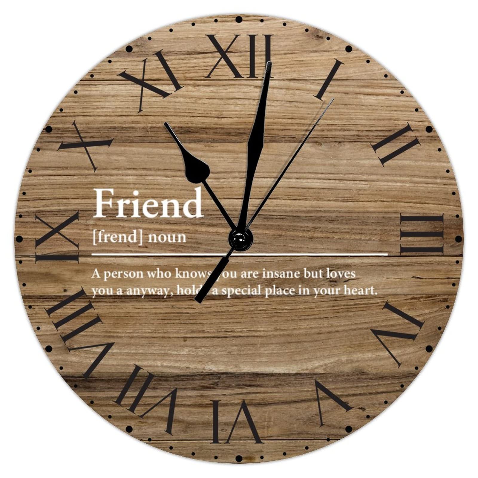Horloge murale en PVC de 30,5 cm avec chiffres romains pour salon