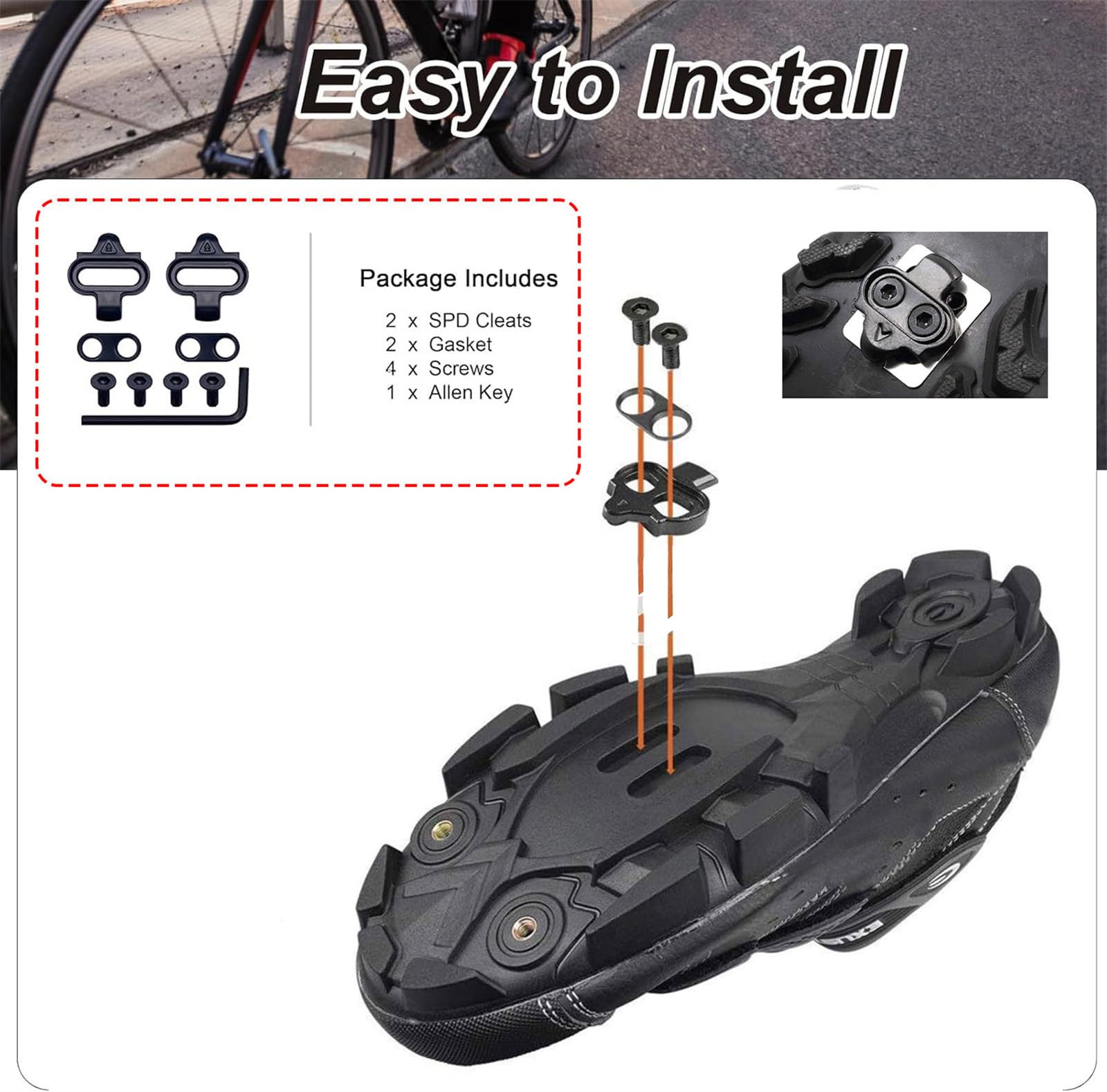Hixingo Scarpe da Ciclismo MTB per Uomo Donna MTB Compatibili Pedali SPD Fori di Ventilazione Traspirante Unisex Scarpe Mountain Bike Ciclismo All'aperto per Bici, 37-47 EU