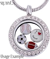 Vista 9 de RUBYCA Floating Charms Lot for DIY Glass Living Memory Locket Mix Silver Gold Color (100pcs)