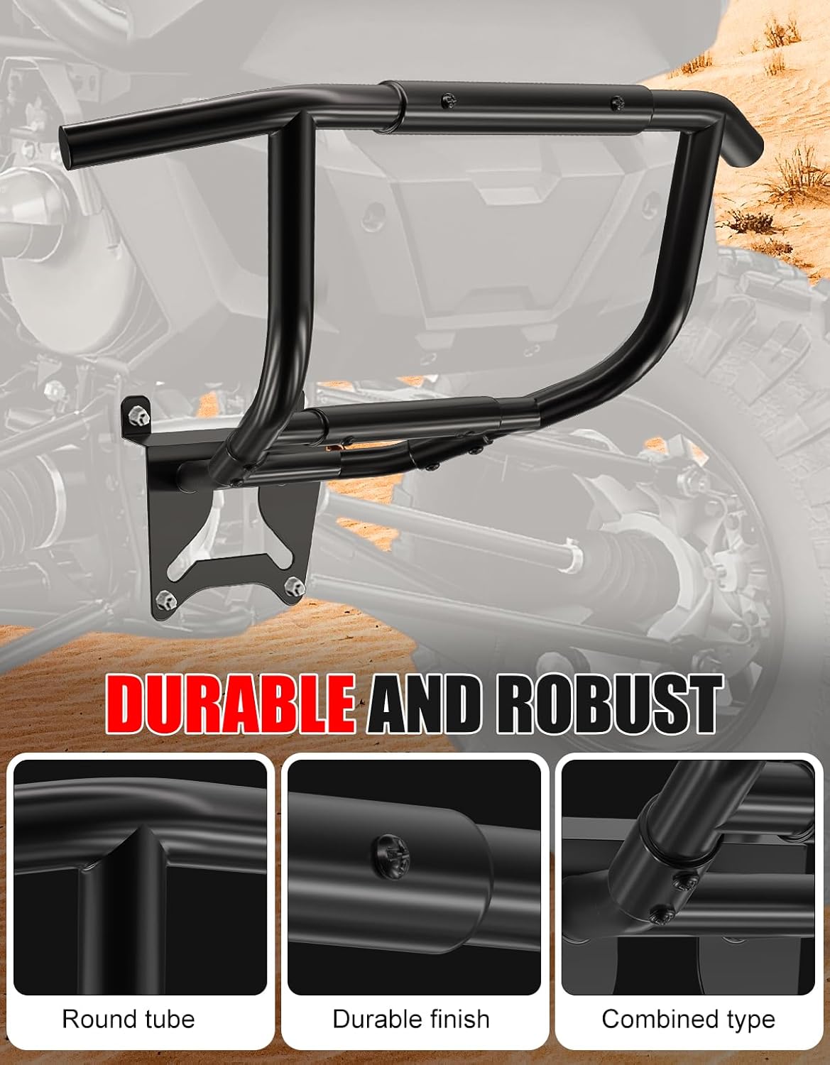 Talon 1000 Rear Bumper, Heavy-Duty Steel Black Brush Guard Protector for Honda Talon 1000R 1000X 1000X-4 2019-2025 Accessories, Rust-Resistant, Protect Rear End