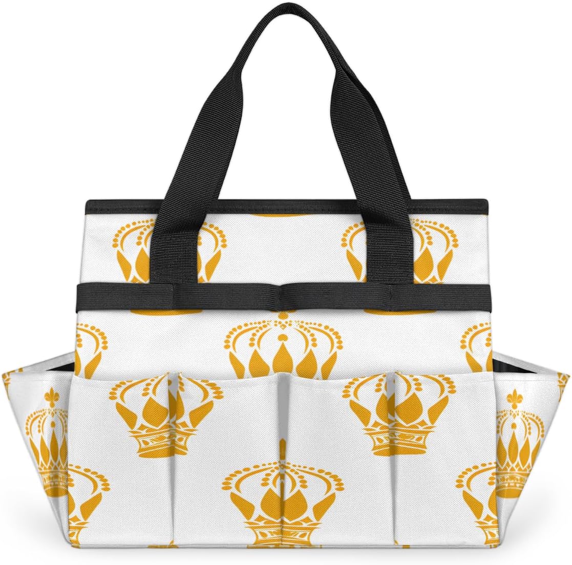 Gold Crown Garden Tool Bag Organizer Heavy Duty King Gardening Tote Bag with 10 Pockets for Women Men Gardening Gifts
