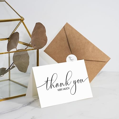 Miniatura 7 de AZAZA Paquete de 24 tarjetas de agradecimiento con sobres y calcomanías, notas de agradecimiento a granel de 4 x 6 pulgadas, tarjetas de