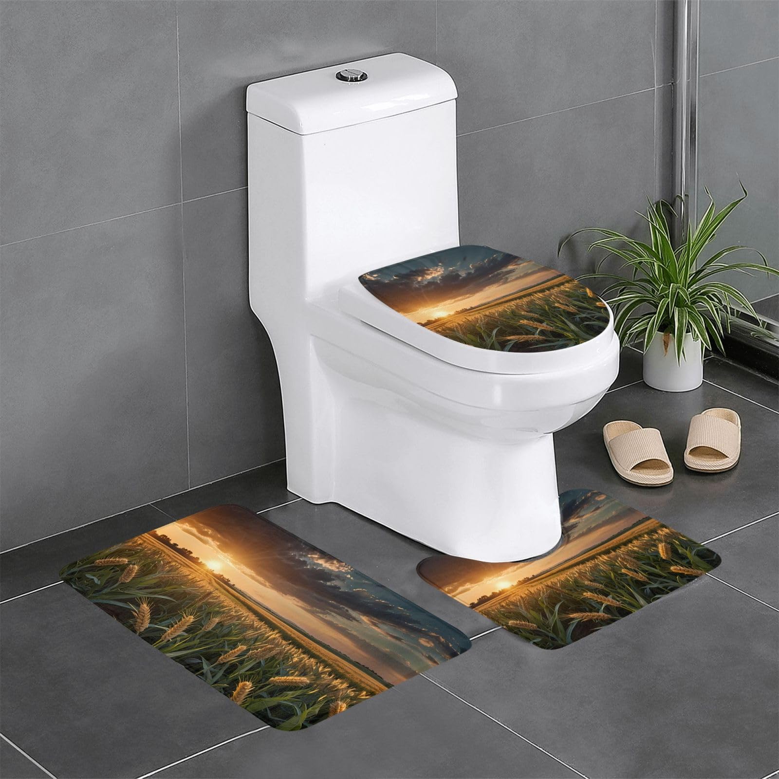 Tapis de salle de bain antidérapants pour une ambiance champêtre et chaleureuse au quotidien