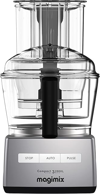 Magimix Compact System 3200XL Food Processor | 2.6 Litre BPA-Free Bowl | Quiet & Powerful Motor | Multifunctional 6 in 1 Solution | Satin, 18371