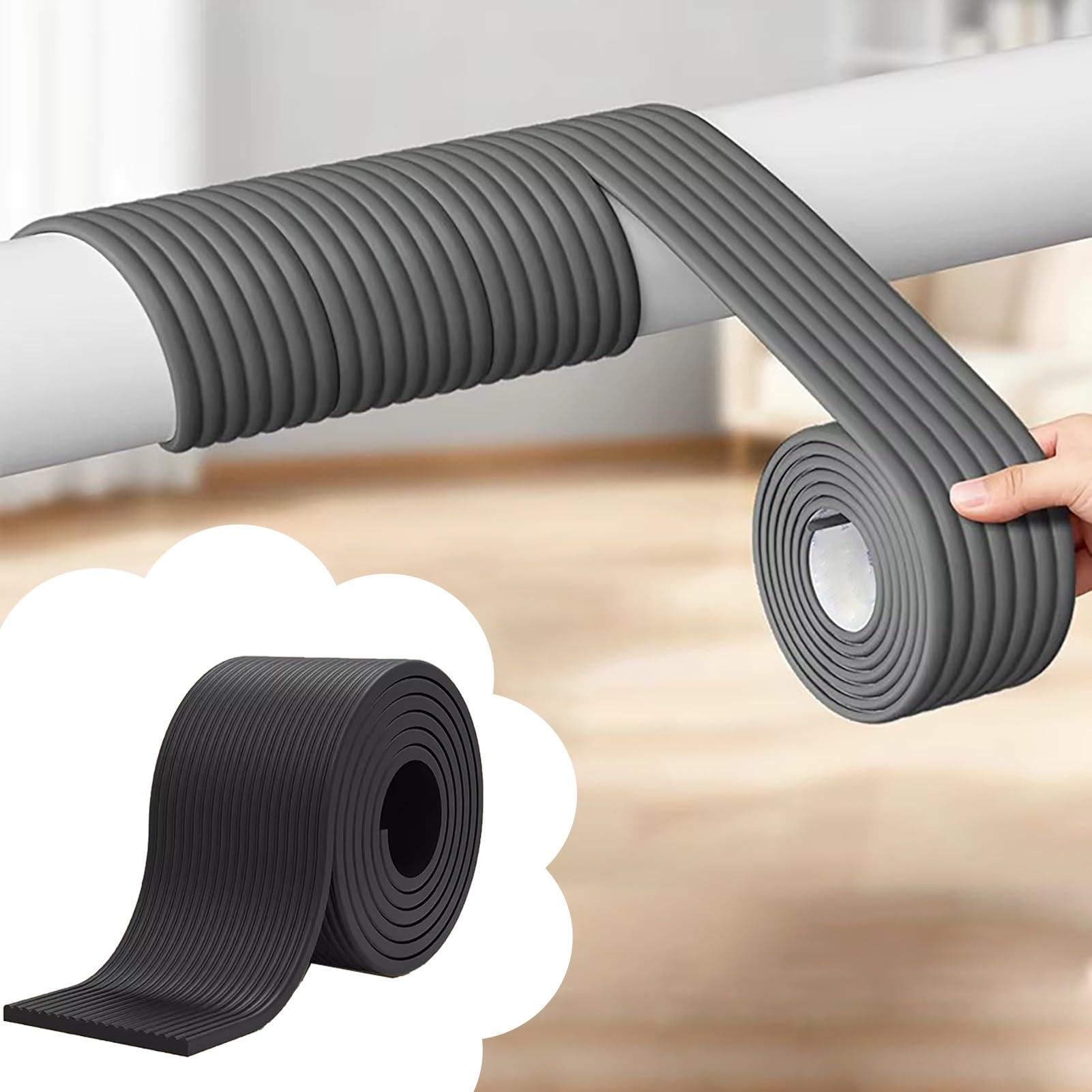 Protector de Esquinas para Muebles, Protector de tuberías for Interiores Multi W 8,5-20 cm mm Anticolisión GaragePad 6, pies Tira Adhesiva(Black,W 8.5 cm (3 1/4"))