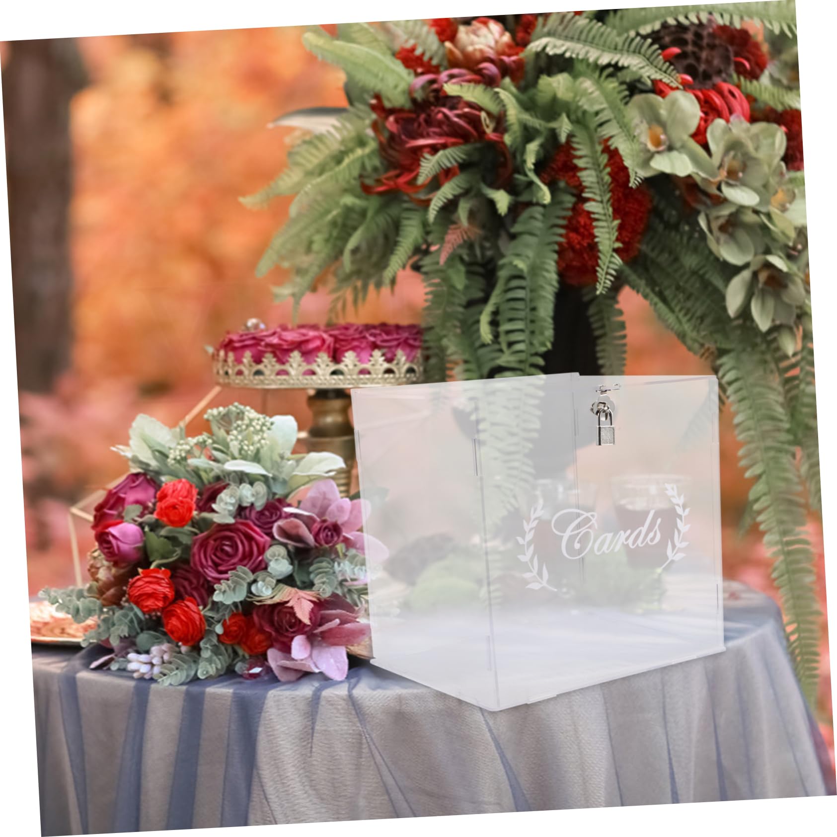 VILLCASE Transparente Acryl Kasten für Hochzeitskarten Nachrichtensammlung und Erinnerungen Sichtbares Design Dekorativ für Empfang und Party