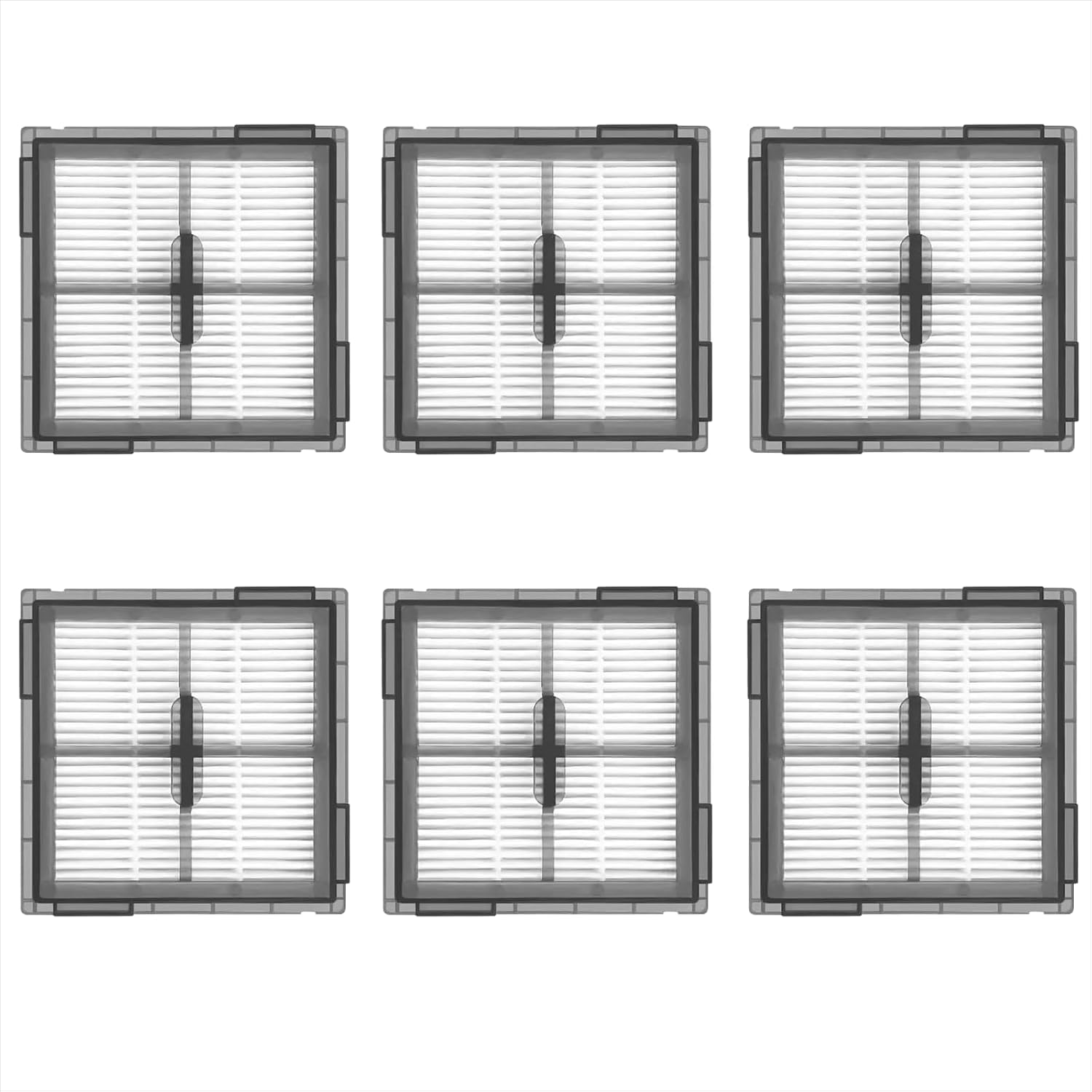 (6 Pcs) Replacement HEPA Filters Compatible with Roborock Q10 S5/Q10 S5+/Q10 X5/Q10 X5+ Robot Vacuum Cleaner，Replacement Washable Filters，Canister Filter Accessories Kit