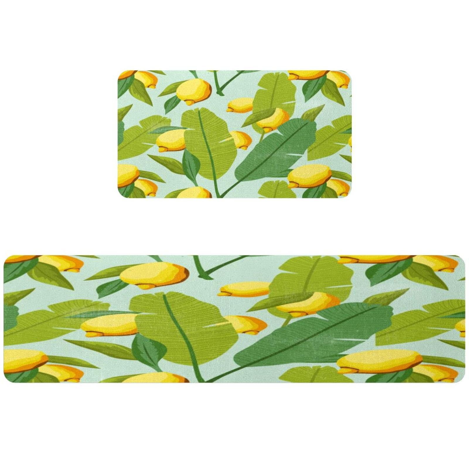 Tapis de cuisine antidérapants au motif citron pour illuminer la buanderie et le couloir
