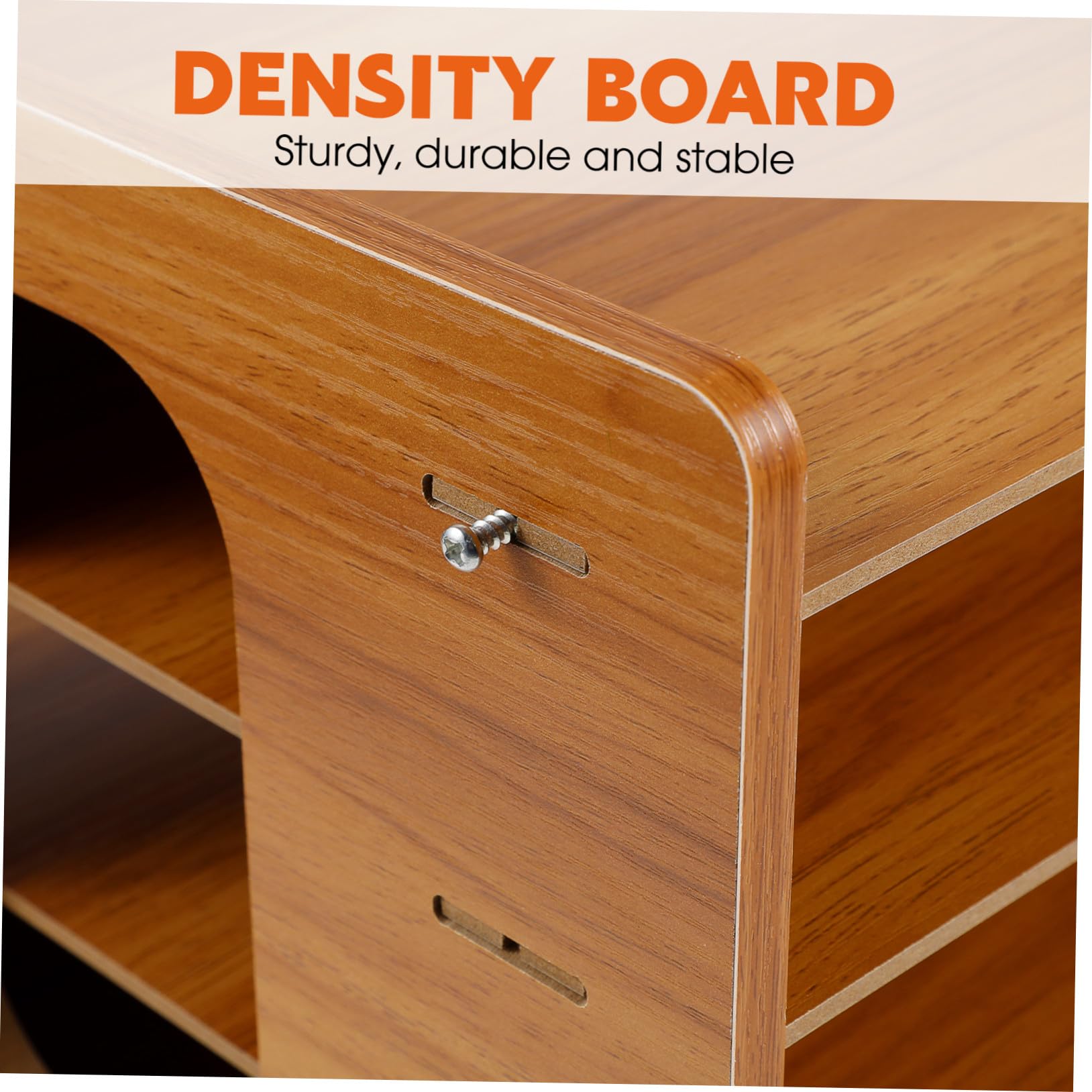 VILLCASE Organizador de Archivos de Madera Bandejas de Escritorio para Oficina Diseño Vertical 4 Capas Estructura Estable para Documentos y Papeles en Hogar u Oficina