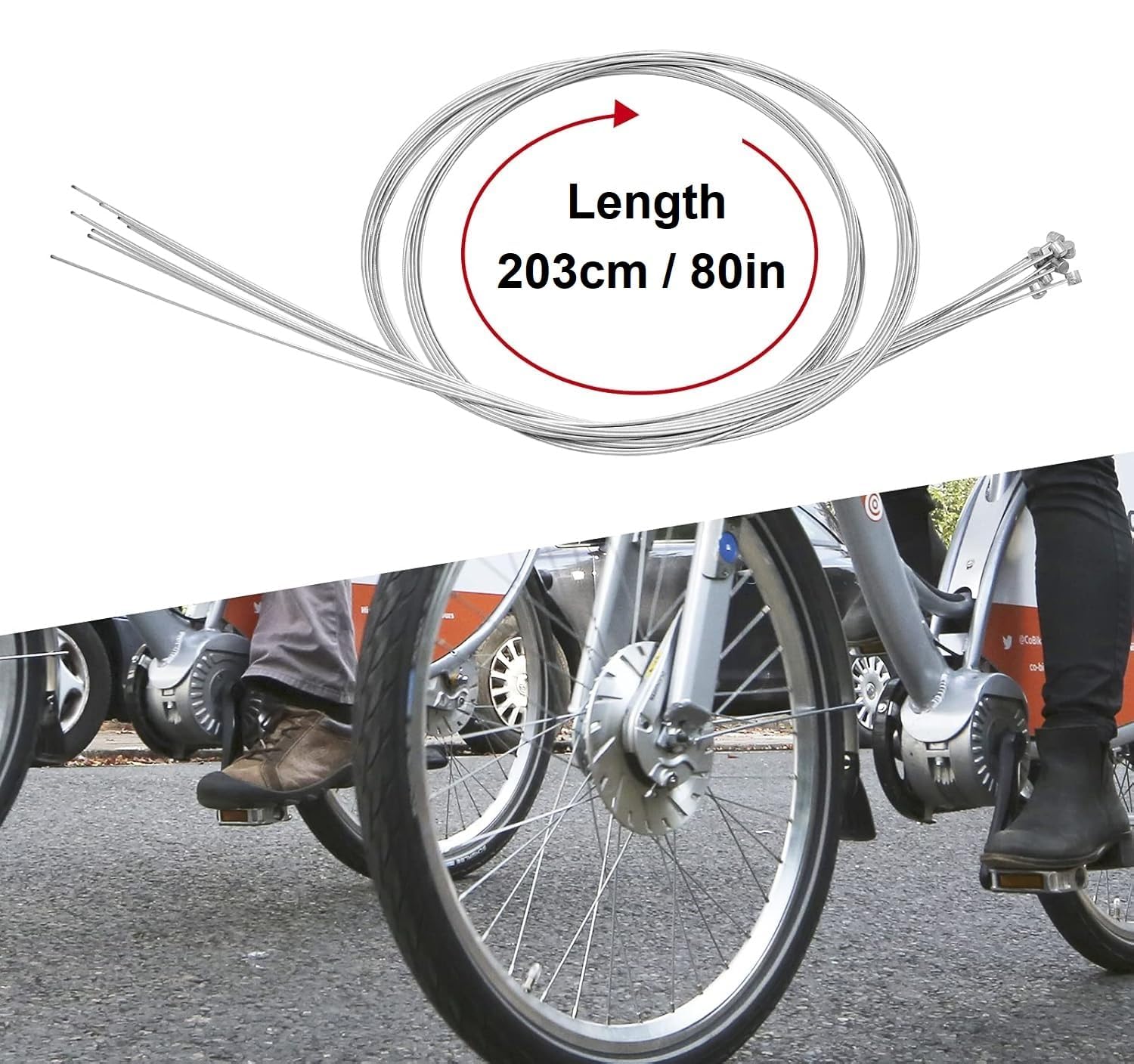Bicycle Multispeed Gear Shifters Cable Inner Replaceable Derailleur Gear Wire Shift Cable Casing for Cycle Set of 4pcs 1