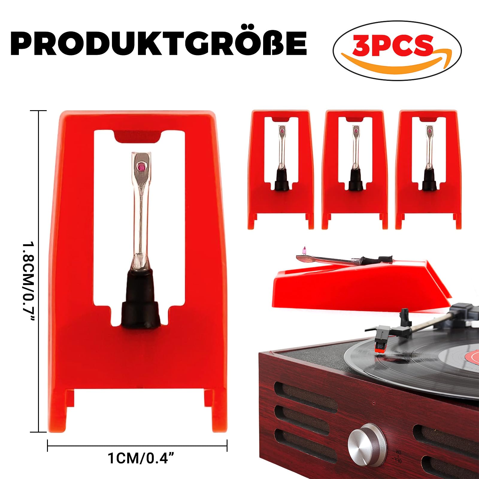 Puntine Per Giradischi - 3 Pezzi Con Aghi Diamante | Ricambio Per Vinili E LP - Foto 4