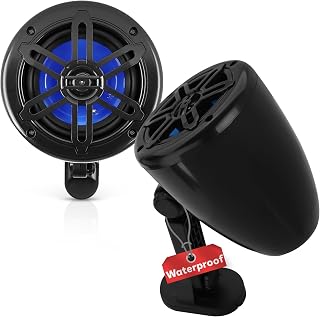 Pyle 4" Waterproof Off-Road Speakers – 2-Way Marine Grade Box Speaker System with Rotatable Bracket, Full Range Stereo Sound, Rugged Housing for ATV, UTV, Jeep, 4x4 & Boats (Black)