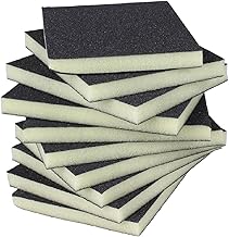 ProDec 10 pk Fine Grit Flexible Foam Filled Sanding Pad for Flat & Curved Wood & Metal Surfaces Including Window Sills, Architraves, Skirting Board, Pipes, Railings, Furniture, Balustrades, Spindles