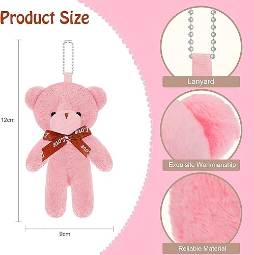 Miniatura 2 de Chengu 54 piezas de mini oso a granel de 4.7 pulgadas pequeños osos de peluche pequeños animales de peluche pequeños llaveros de muñeca suave para