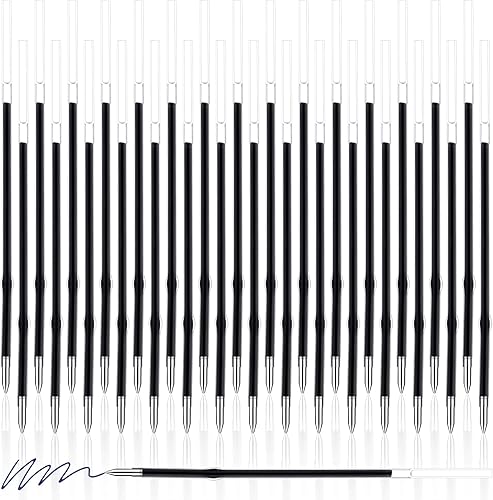 30 piezas de recambio de bolígrafo de tinta negra, recambio de bolígrafo de 0.039in, repuesto de tinta a granel para bolígrafos retráctiles,