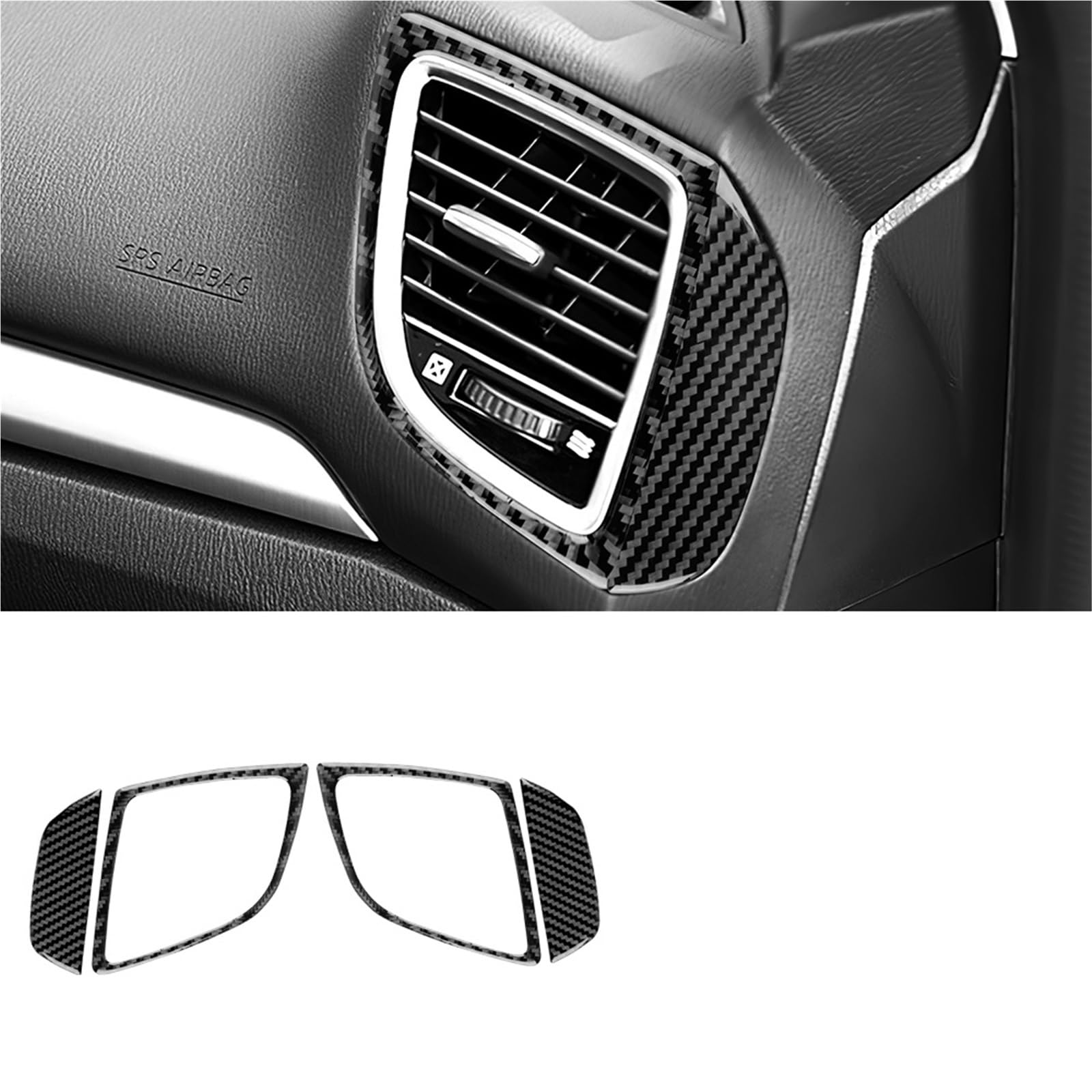 Auto Interior for Mazda 3 for Axela 2014 2015 2016 2017 2018 LHD RHD Car Center Console Side Air Outlet Accessories Sticker Carbon Fiber(Black Carbon)