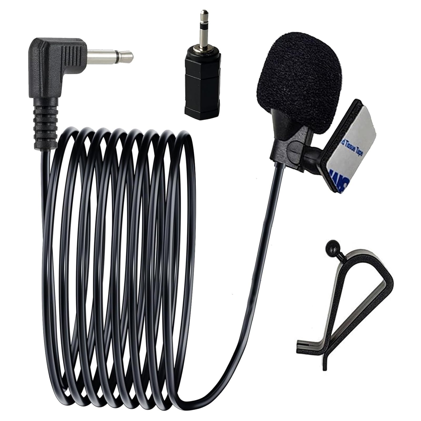 3.5mm Microphone for Car Vehicle Head Unit GPS DVD Enabled Stereo Audio Radio Assembly Mic with 3m Cable, Plug and Play