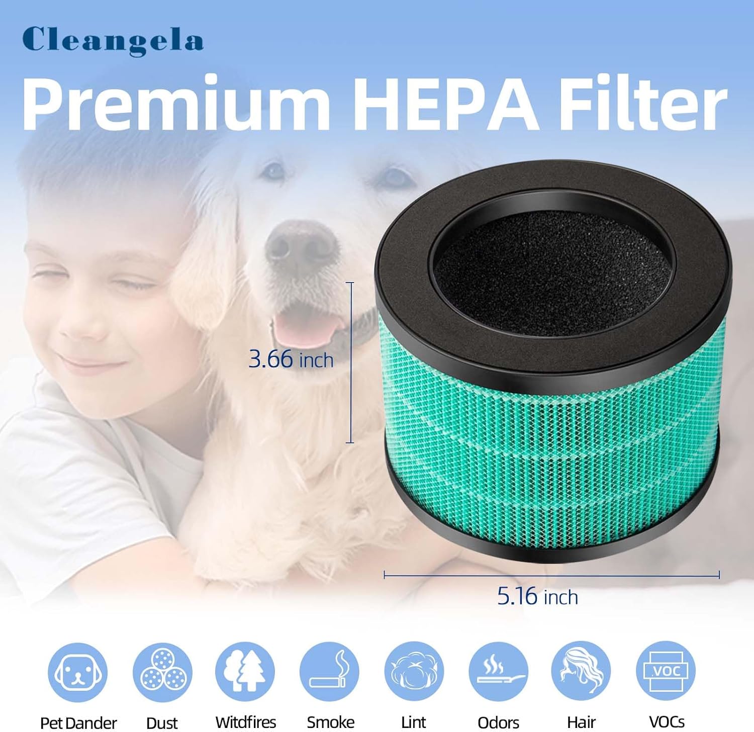 MK01 MK06 Replacement Filter for AROEVE Air Purifier Filter Compatible with MK01/MK06 Kloudi DH-JH01 ToLife TZ-K1 Intelabe EPI080/EP1080 Elechomes EPI081/EP1081 Air Purifier Filter Green - Image 3