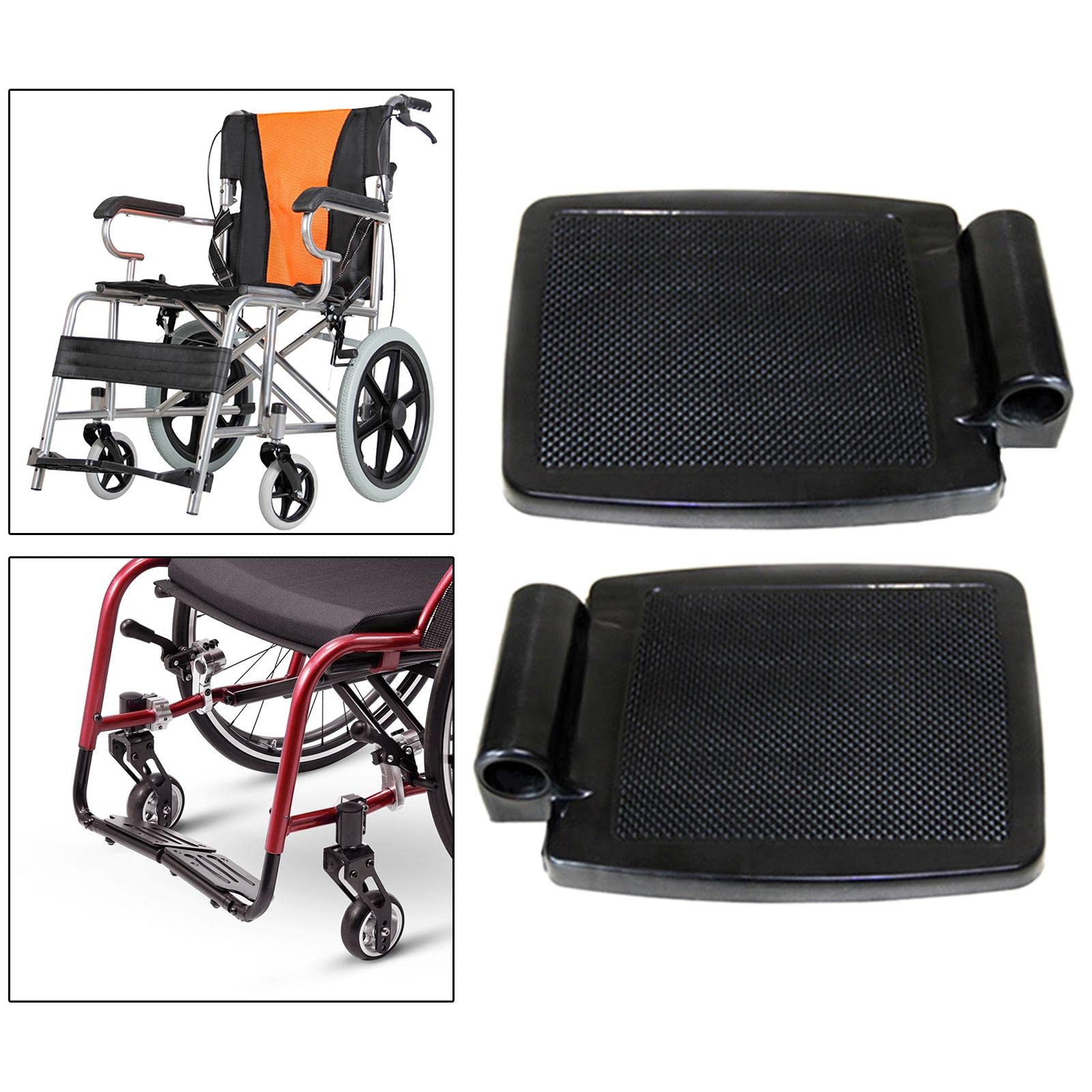 Perfeclan Poggiapiedi per seggiola a rotelle Durevole Pedana AntiGraffio Staccabile di qualità Accessori per Carrozzina per impieghi gravosi Attrezzatura, Foro in plastica da 2,2 cm