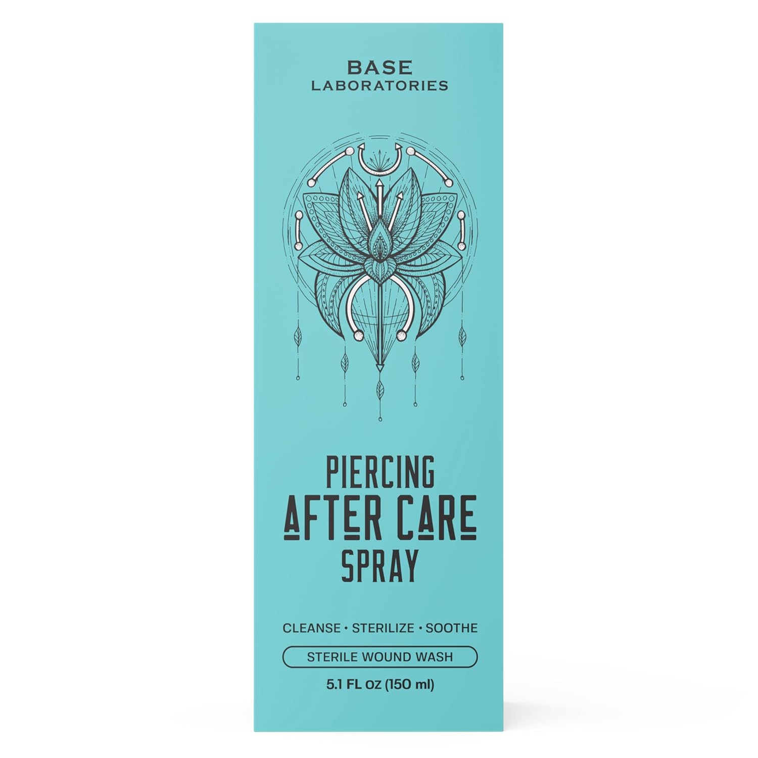 BASE LABORATORIES Piercing Aftercare Spray 4oz | Saline Spray for Piercings | Ear Piercing Cleaner | Saline Solution for Piercings | Keloid Bump Removal for Ears, Belly Nose Piercings - 2PK - Image 8