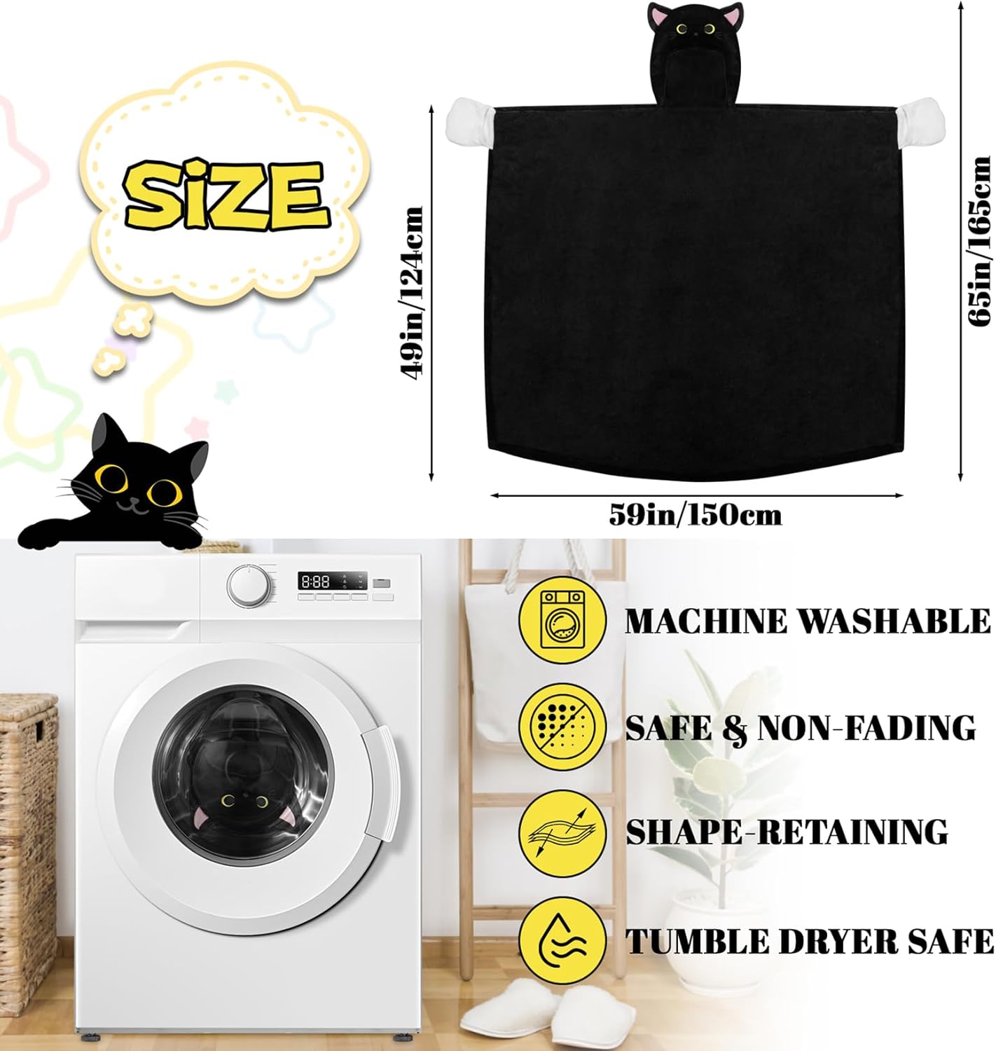 Wearable Hooded Blanket, Soft Hooded Cloak Hoodie Blanket for Women, Adults, Hoodie Blankets Gifts for Mother's Day - Image 2