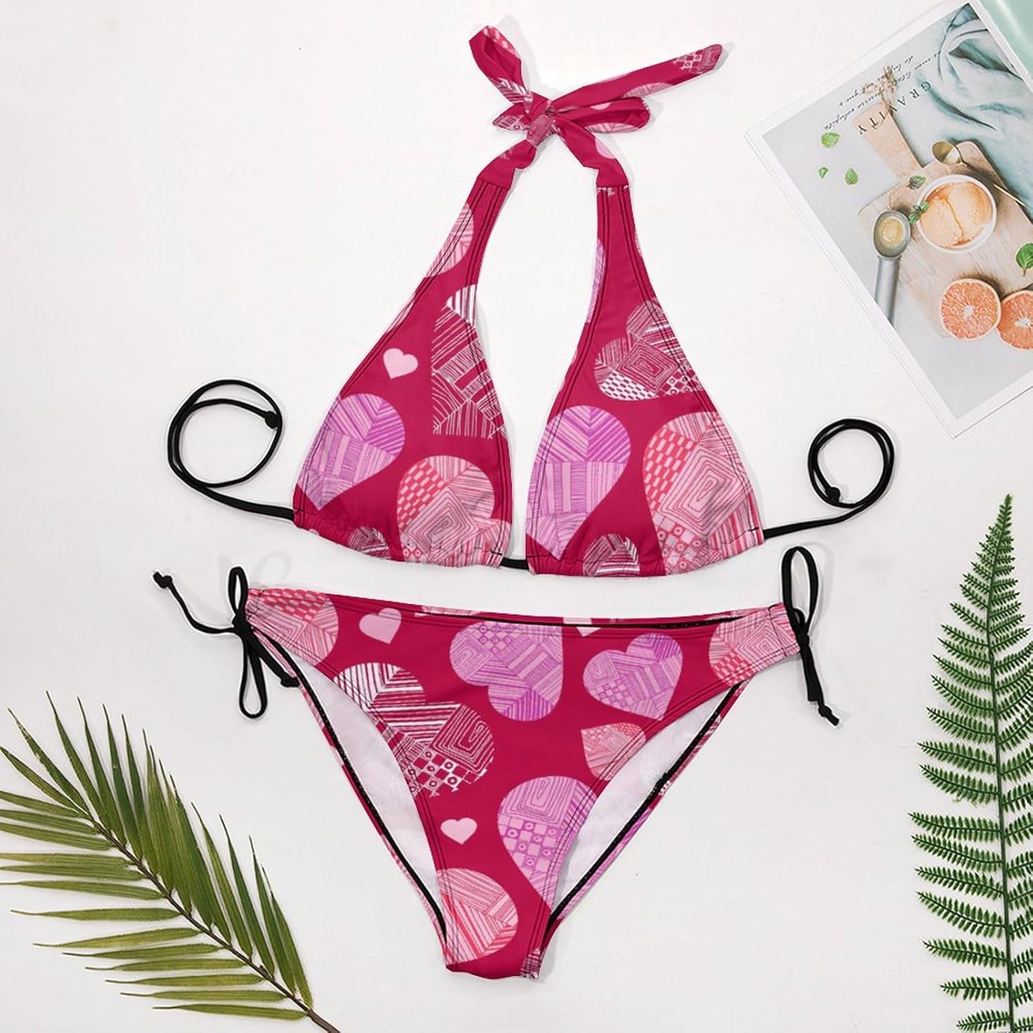 【GLOSSYPAGE】Glossy Heart Halterneck Bikini ★Pink Amazon.com: Women's Heart-Shaped-Pink Bikini Sets Two Piece