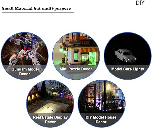 Miniatura 5 de Evemodel L0402R 20pcs pre-cableado SMD LED 0402 diodo emisor de luz roja 12V pre-soldado Micro Litz cable cable longitud 7.8 pulgadas (7.9 in) para