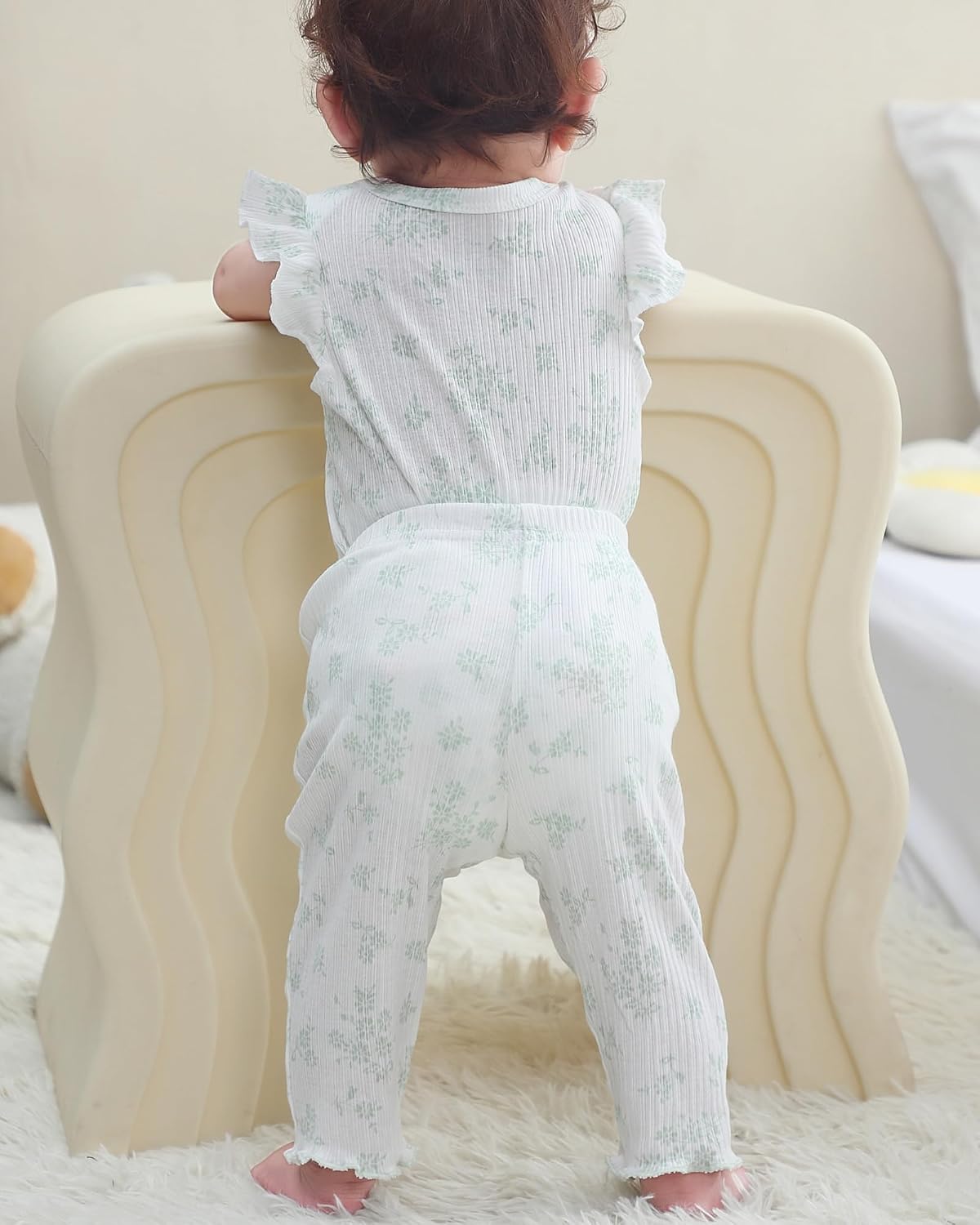 Baby Girl Bodysuit and Pant Set Cotton Ribbed Mix Summer Infant Girls Clothes Outfits 0-12 Month