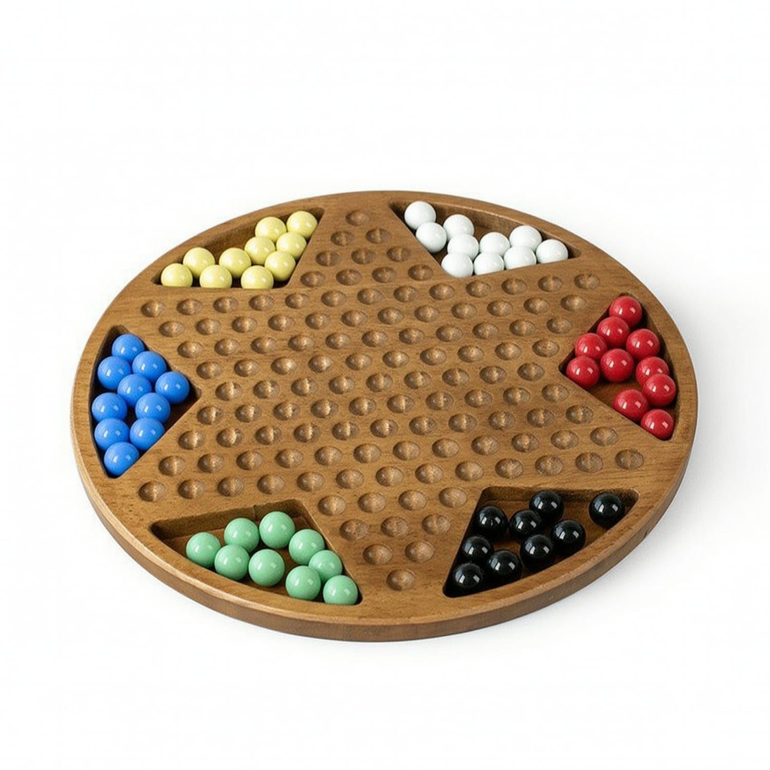 Round Marble Strategy Game Compact Marble Board Game Portable Wooden for Families, Students, Home, Classroom, Wood Agate Round-image-21