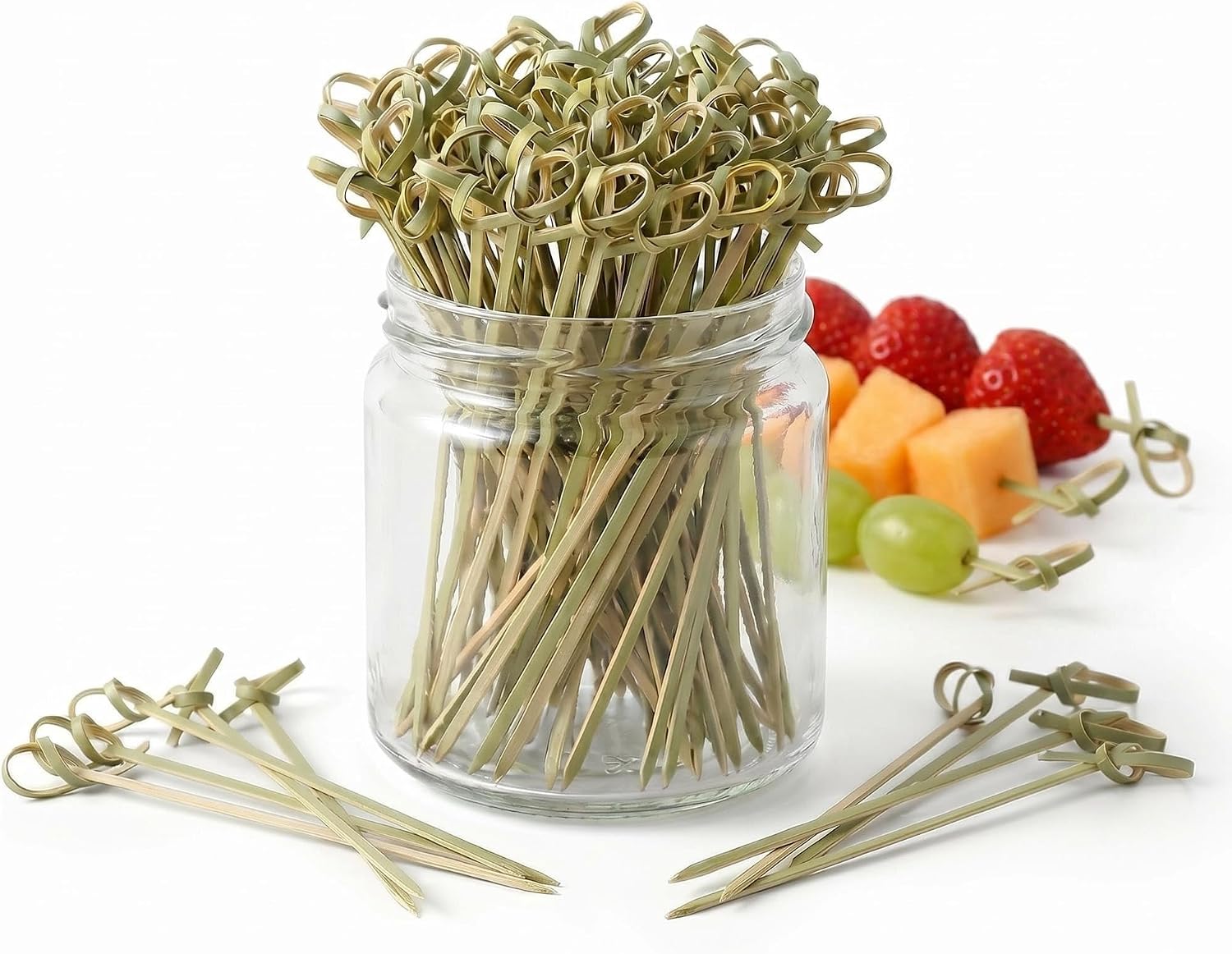 200PCS 4.7 in Bamboo Cocktail Picks, Toothpicks, Food Sticks for Appetizers