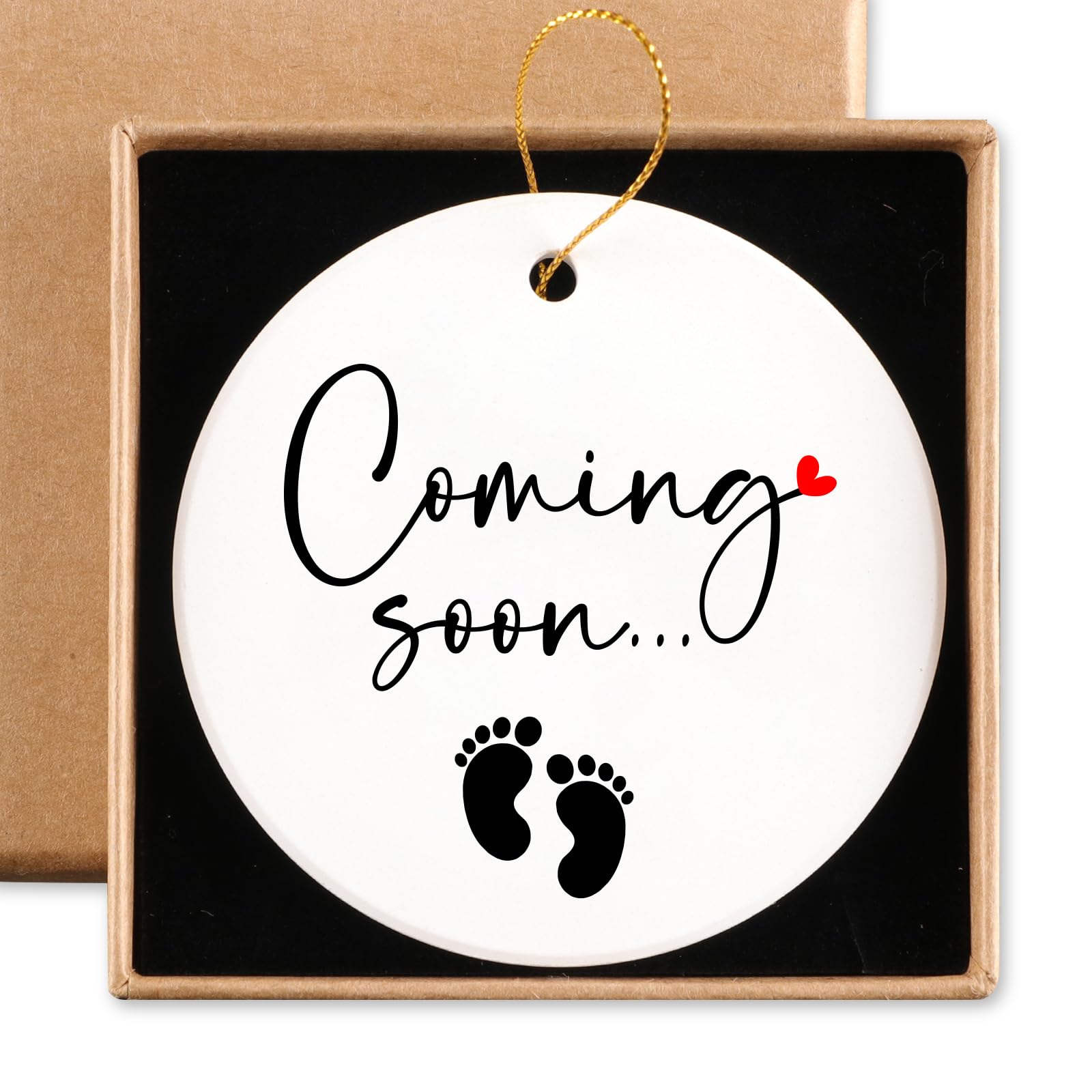 Lmaurrizt Expecting Baby Ornament Ceramic Ornament Keepsake Sign Round Plaque Pregnancy Announcement for Husband Coming Soon Baby Announcements Ideas Best Gifts for Expecting Mom Dad: Buy Online at Best Price in UAE -