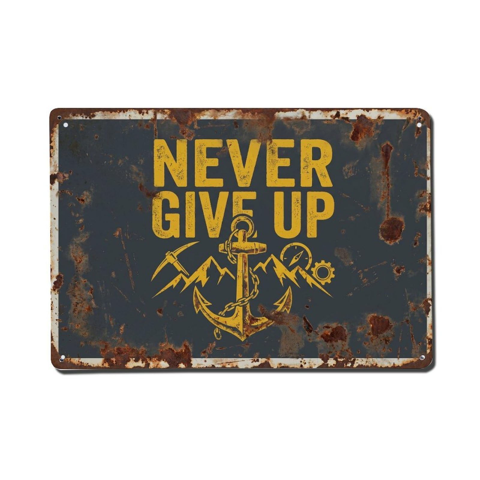 Persistence Inspiration Retro Motivational Slogans Metal Tin Sign Plaque Wall Decor for Cafe, Club Bar, Office, Home Garden Metal Poster 8x12Inch
