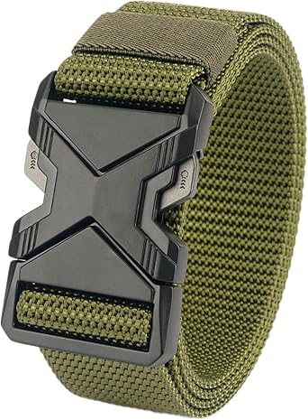 Cicilin Mens Quick Release Tactical Belt Military Work Nylon Web Work Adjustable Belt