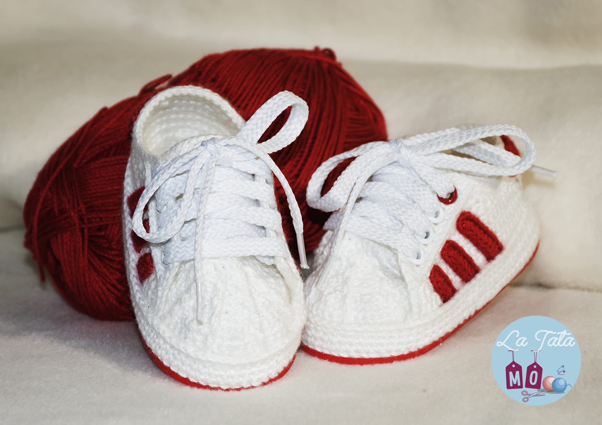 Scarpine Neonato realizzate con Uncinetto. Scarpe/Scarponcini Sportivi per Bebè, Lavorati all'Uncinetto Disponibile in Tutte Le Taglie Bambino. Ti regaliamo Il Nome del Bambino inciso